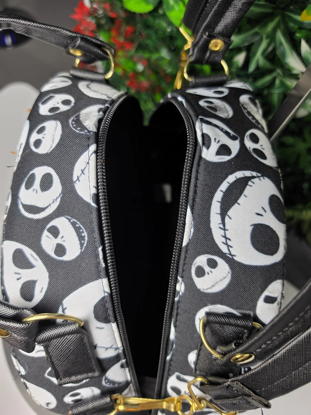 New Black Jack Character Round Crossbody Bag for Women